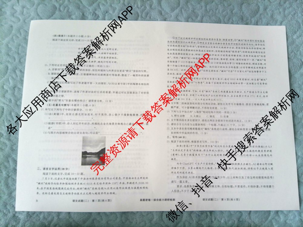 衡水真题密卷2025-2026学年度综合能力调研检测(二)2各科答案及试卷（含数学(B)、生物(2)、语文(B)等）语文试题