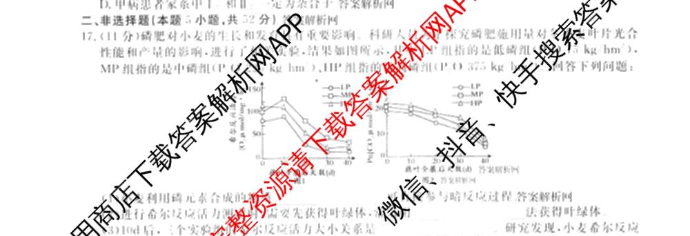 2026届高三总复名师原创模拟(十二)12各科答案及试卷(已更新化学(XS6J) 生物(GDX6) 生物(XS6)等39份)生物试题