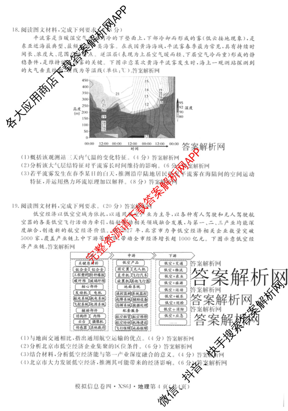 2026年普通高等学校招生统一考试模拟信息卷(四)4各科答案及试卷(已更新化学(XS6J)、地理(XS6J)、英语(XS6)等11份)地理试题