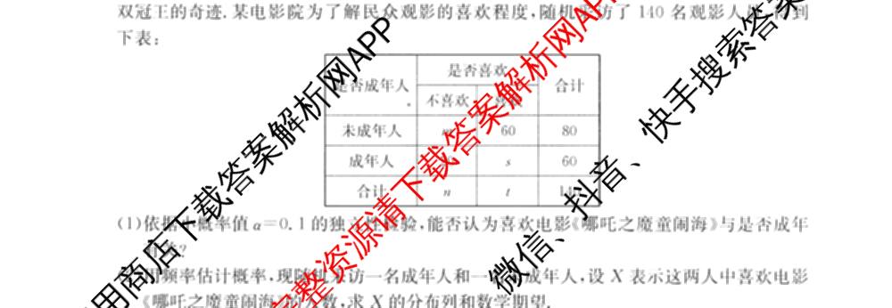 XKB-J-EX 2026届普通高等学校招生全国统一考试仿真模拟金卷(一)1试卷及答案汇总（含语文(XKB-J1-EX)、政治(XKB-J3-EX)、地理(XKB-J10-EX)等14份）数学试题