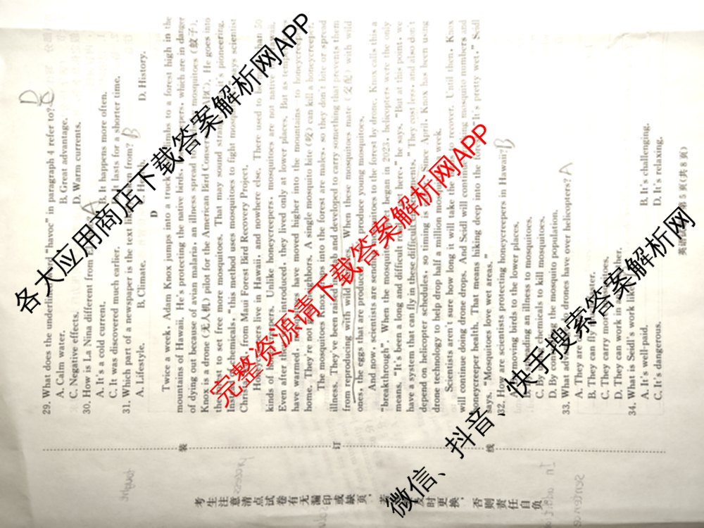 青桐鸣2028届普通高等学校招生全国统一考试青桐鸣大联考(高一)(11.17)各科答案及试卷: 含物理 生物 语文试卷解析英语试题