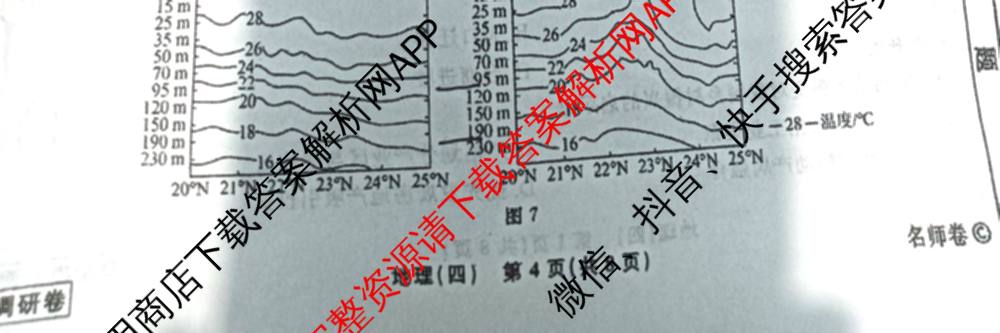 衡水名师卷高考模拟调研卷 2026年普通高等学校招生全国统一考试模拟试题(四)4各科答案及试卷(已更新物理 地理 政治(空心菱形)等29份)地理试题