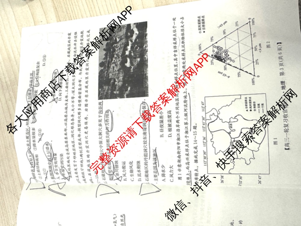 金玉米陕西教育联盟2026届高三一轮复收官卷(三) 试卷及答案汇总（含化学 物理 语文等）地理试题