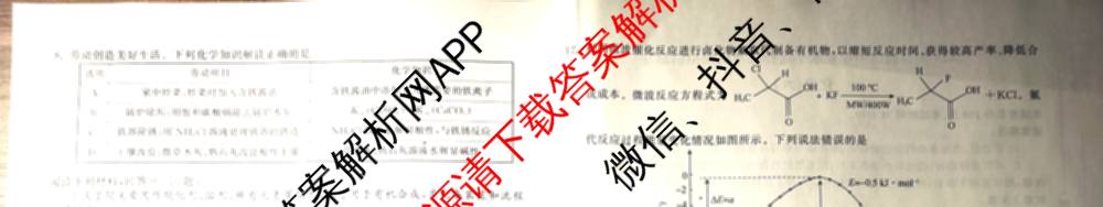 天舟高考衡中同卷2025年普通高等学校招生全国统一考试模拟信息卷(六)6（含数学(A) 理综(XJ专版) 语文(A)等）化学试题