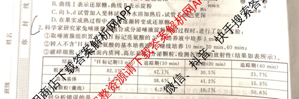 2026普通高等学校招生全国统一考试冲刺押题卷(四)4（15科全）生物试题