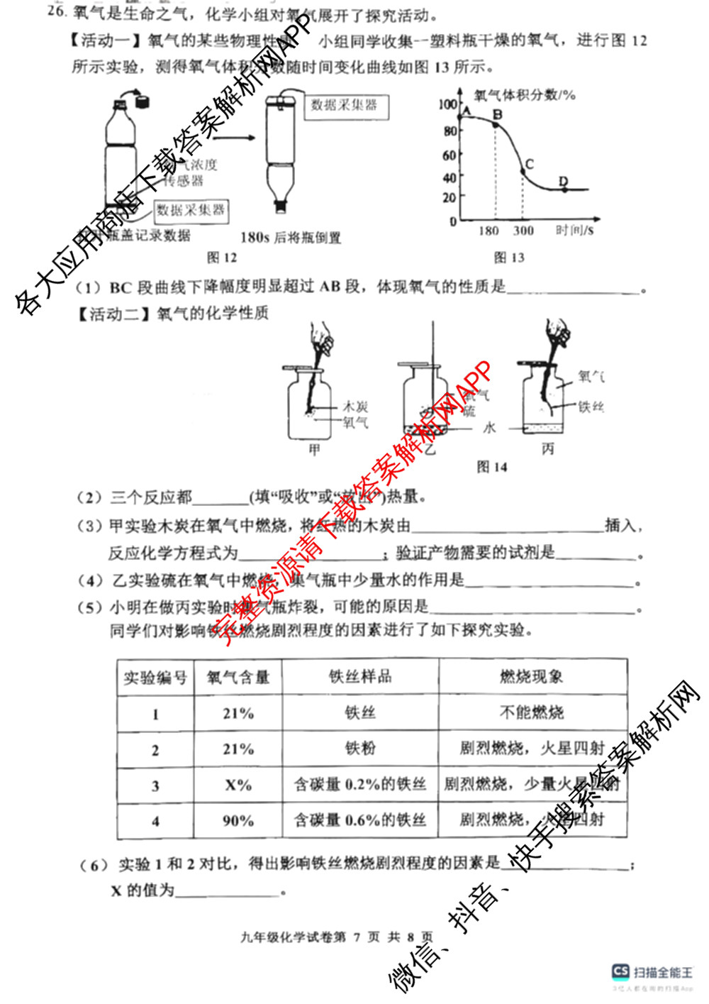 河北省唐山市2025-2026学年度第一学期期中学业抽查/抽样评估九年级(2025.11)各科答案及试卷（含数学、英语、物理等）化学试题