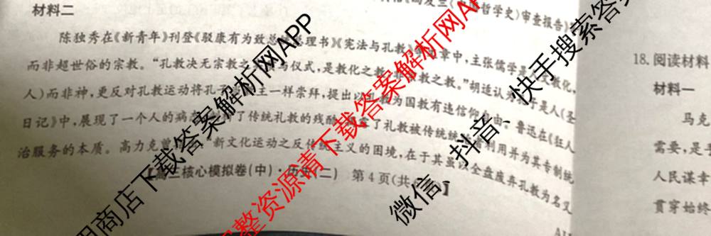 九师联盟2024~2025学年高三核心模拟卷(中)(二)2各科答案及试卷: 含政治(JX) 生物(D1) 生物(HB)试卷解析历史试题