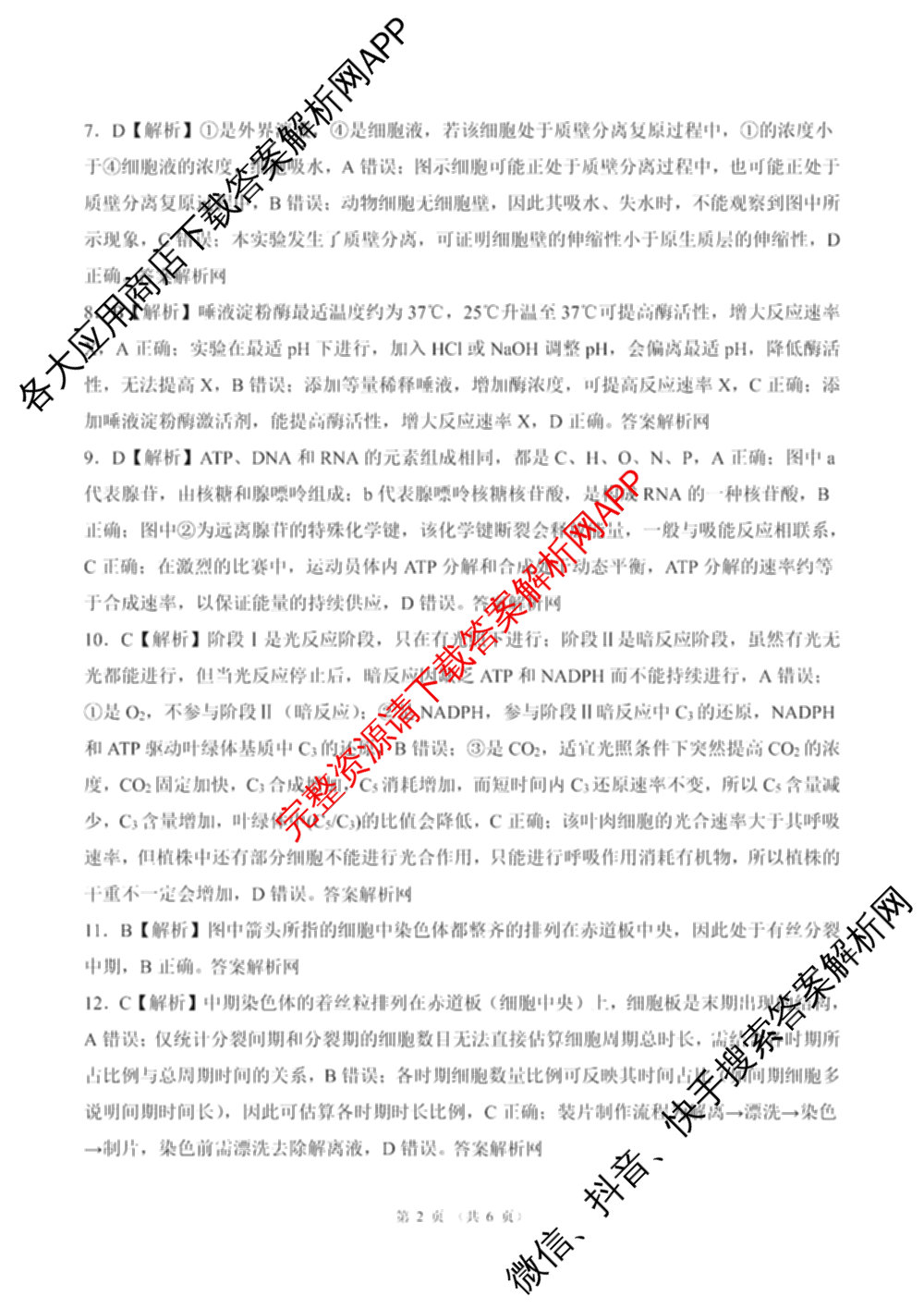 百师联盟2025-2026学年高一上学期阶段测试卷(四)4试卷及答案汇总（含地理(中图版75分钟) 地理(鲁教版75分钟) 生物(75分钟单选)等）生物答案