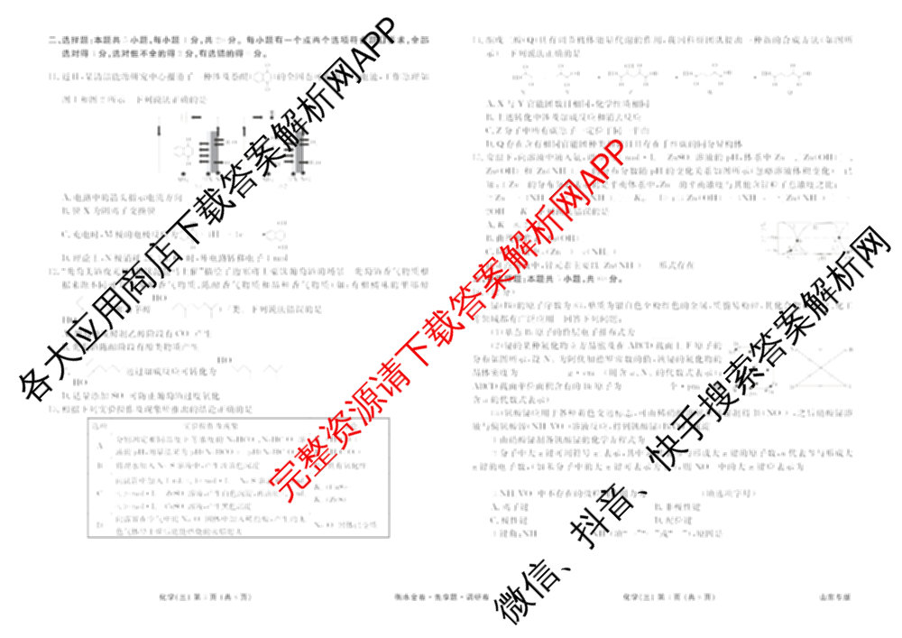 衡水金卷先享题调研卷2026年普通高等学校招生全国统一考试模拟试题(三)3各科答案及试卷(已更新化学(山东专版)、历史(HN)、文综(新教材)等91份)化学试题