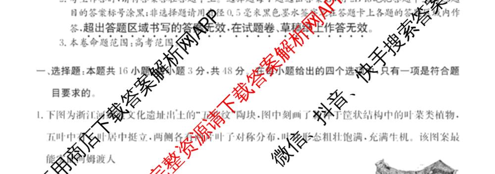 2026届高三学情检测(6009C)试卷及答案汇总（含化学、历史、地理等）历史试题