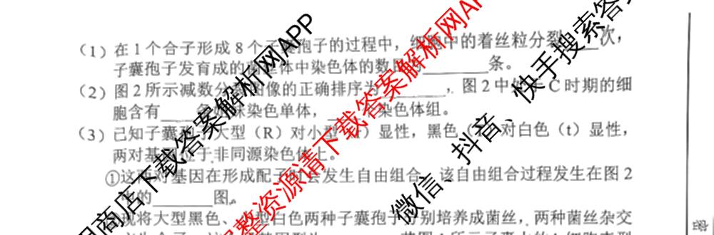 天津市2025~2026学年度第一学期期中重点校联考高三（9科全）生物试题