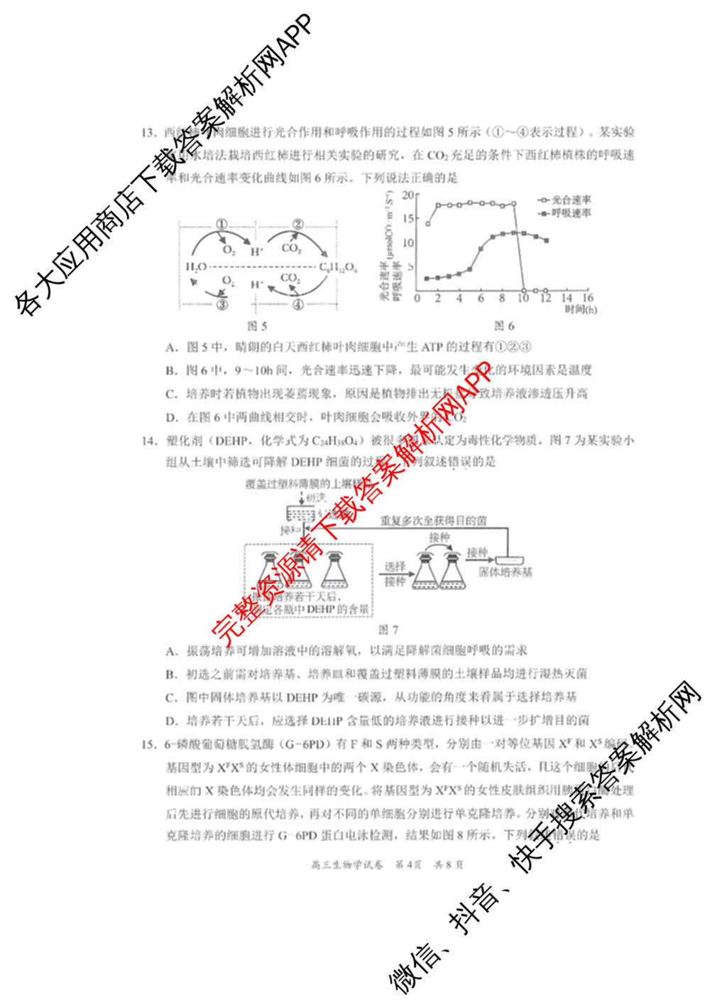 广东省梅州市2025-2026学年高三总复质检试卷(2026.3)[试卷类型A]试卷及答案汇总（含英语、语文、生物等9份）生物试题