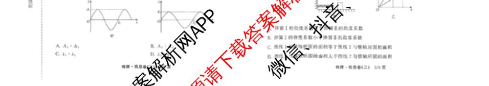 天舟高考衡中同卷2026年普通高等学校招生全国统一考试模拟信息卷(二)2: 含化学(LE)、生物(JY)、英语(通用版)试卷解析物理试题