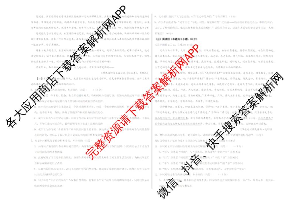 江苏省2025年秋季高二开学摸底考试模拟卷(江苏专用)（含化学 地理 语文等9份）语文试题