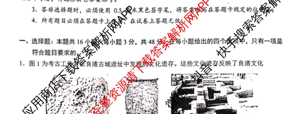 基础教育高质量发展共同体广西接班人教育2026届高中毕业班适应性测试各科答案及试卷（含化学 物理 英语等）历史试题