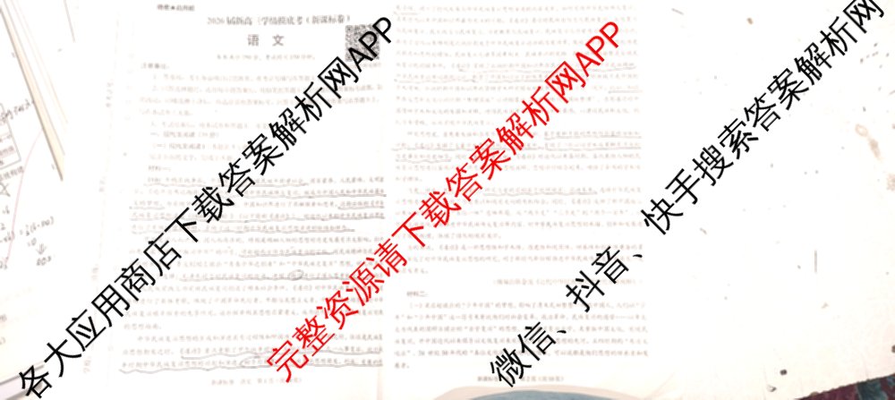 学科网2026届新高三学情摸底考试卷及答案汇总（含生物(新高考卷B)、语文(新课标卷)、数学(新课标卷A)等）语文试题