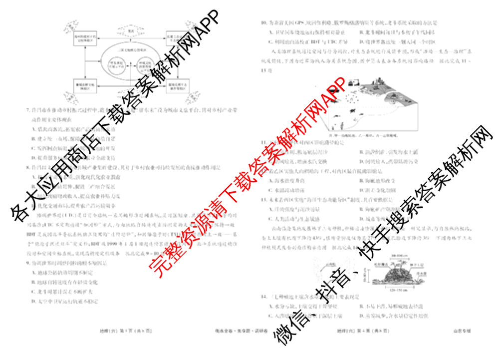 衡水金卷先享题调研卷2026年普通高等学校招生全国统一考试模拟试题(六)6（含地理(HN) 物理(HU) 物理(JS)等）地理试题