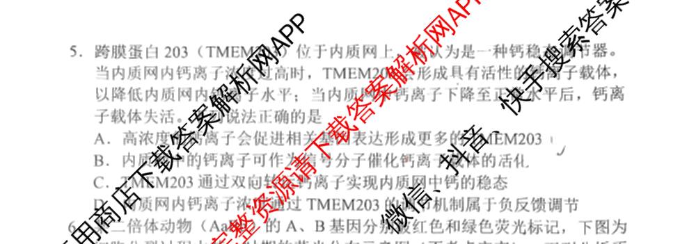 天津市2025~2026学年度第一学期期中重点校联考高三（9科全）生物试题