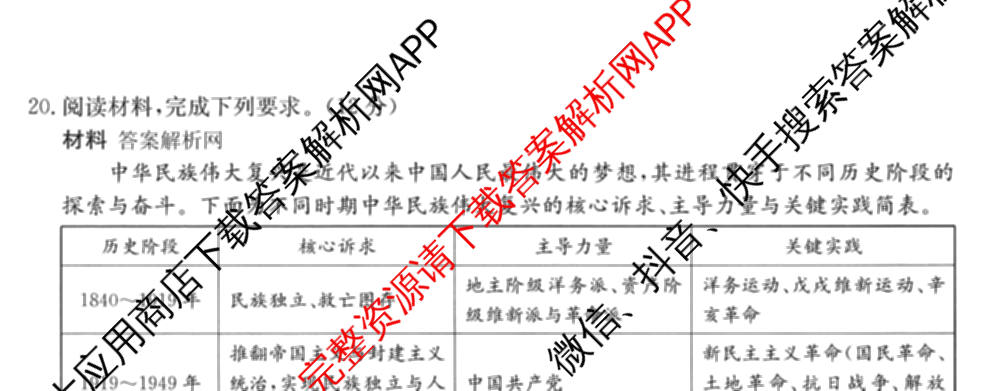 2026年全国高考冲刺压轴卷(五)5试卷及答案汇总（63科全）历史试题