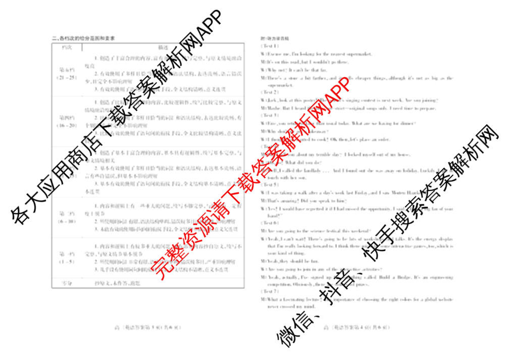 山东省潍坊市2026届高三阶段性诊断监测(2025.11)（含政治、数学、地理等）英语答案