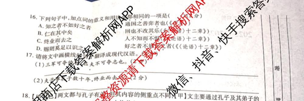 陕西省2025-2026学年度第一学期期中教学质量调研评估(X)七年级（含道德与法治 语文 英语等）语文试题