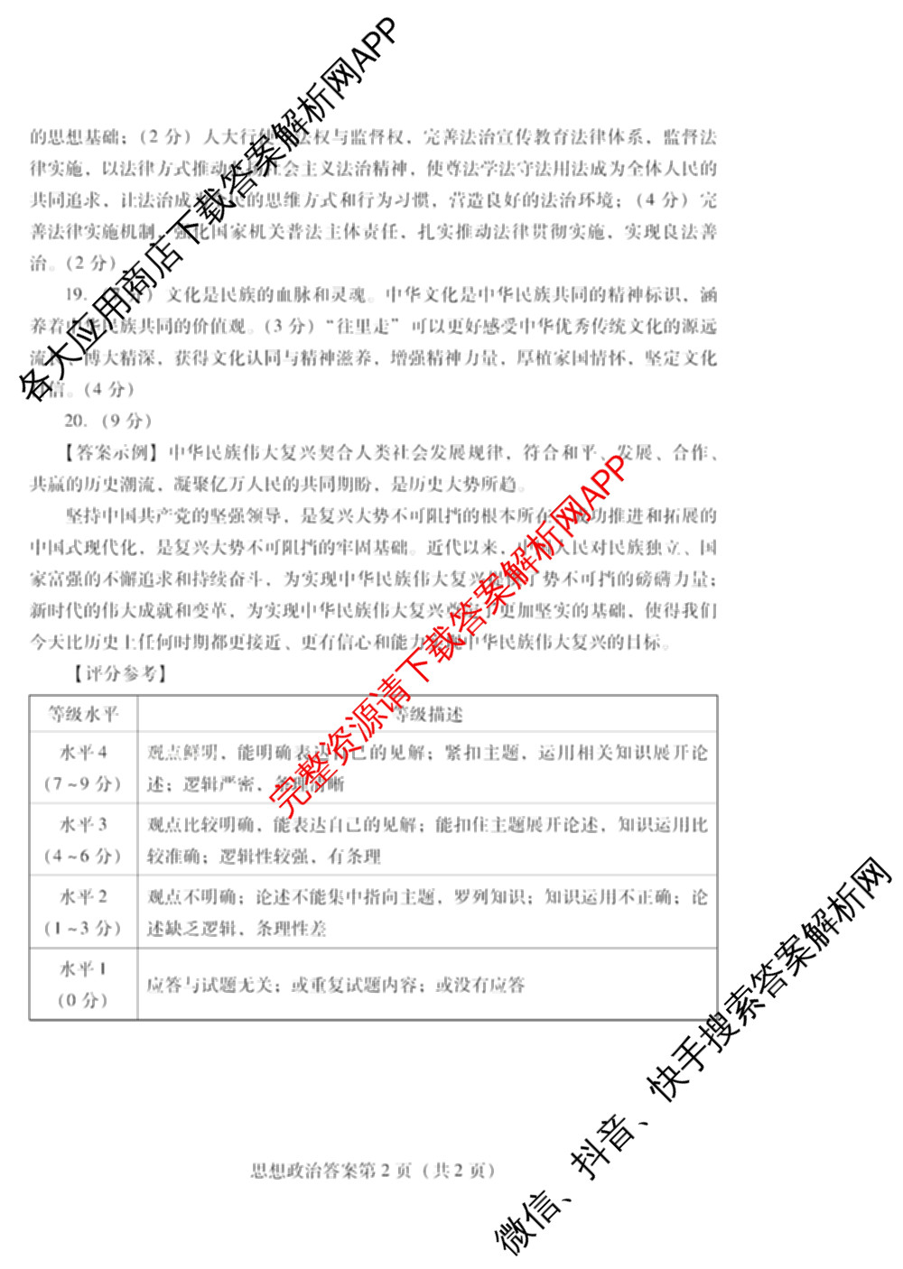 山东省潍坊市2026届高三阶段性诊断监测(2025.11)（含政治、数学、地理等）政治答案