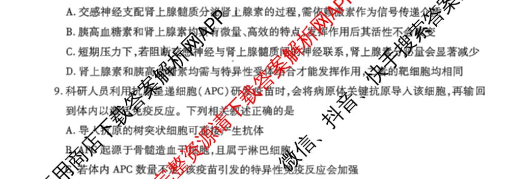 天一大联考河南省2025-2026学年高二年级阶段性诊断(12.17): 含英语、地理、生物试卷解析生物试题