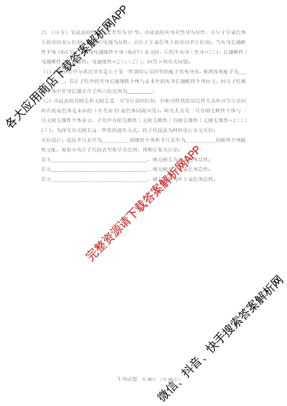 山东师范大学附属中学2026届高三年级10月份阶段性检测(含地理、生物、语文等)生物试题 山东师范大学附属中学2026届高三年级10月份阶段性检测(含地理、生物、语文等)生物试题