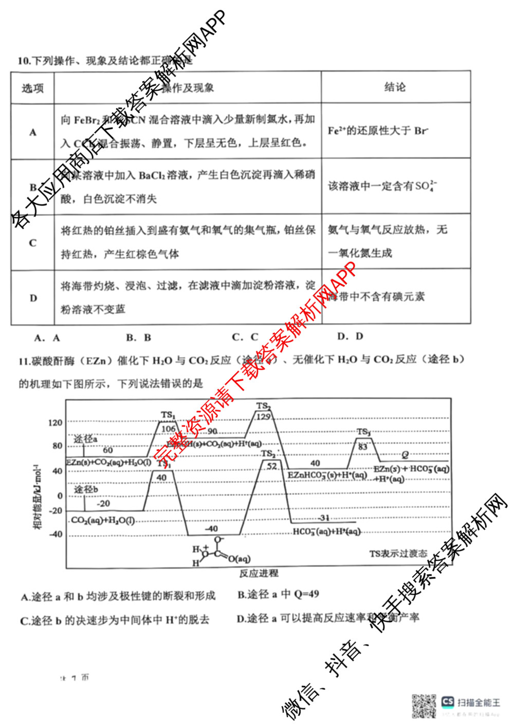 河北省2025-2026学年度高三年级上学期综合素质评价四（9科全）化学试题