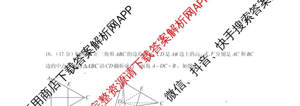 惠州市2027届高二12月联考各科答案及试卷: 含化学 物理 生物试卷解析数学试题