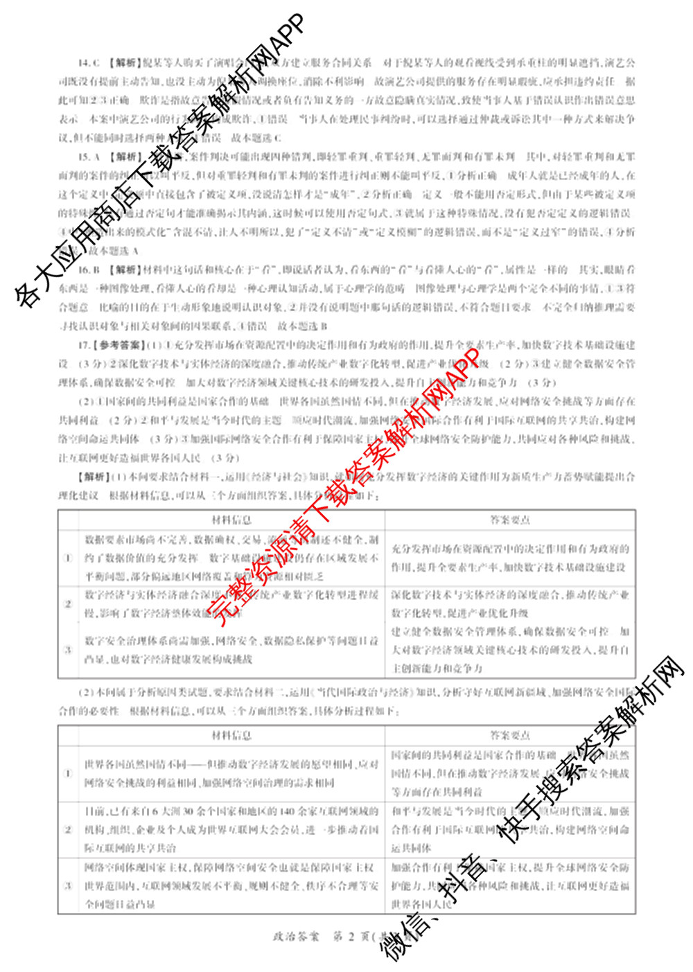 百师联盟2025届高三冲刺卷(四)4试卷及答案汇总（39科全）政治答案