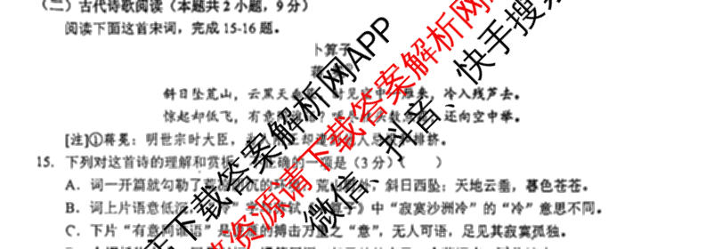 江淮十校2025届高三第一次联考(2024.8)试卷及答案汇总（含化学、数学、语文等）语文试题