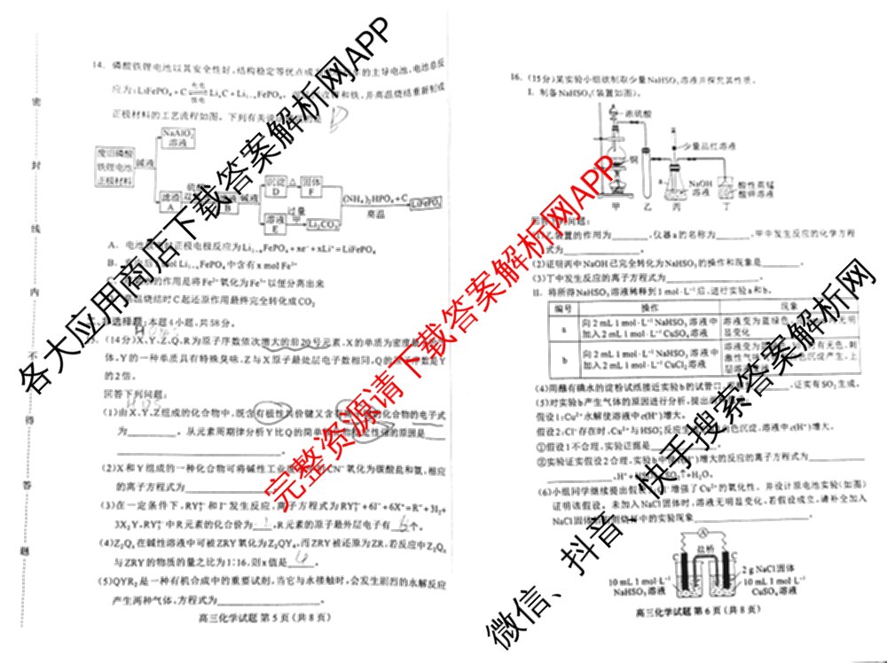 河北省保定市2025年高三摸底考试(10月)试卷及答案汇总(含化学、历史、政治等)化学试题 河北省保定市2025年高三摸底考试(10月)试卷及答案汇总(含化学、历史、政治等)化学试题