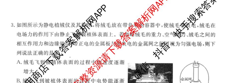 衡水金卷先享题调研卷2026年普通高等学校招生全国统一考试模拟试题(四)4(已更新生物(山东专版) 理综 历史(JS)等91份)物理试题