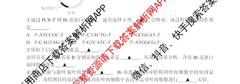 杭州二中2025学年第一学期高三年级十月月考各科答案及试卷: 含地理 数学 语文试卷解析生物试题
