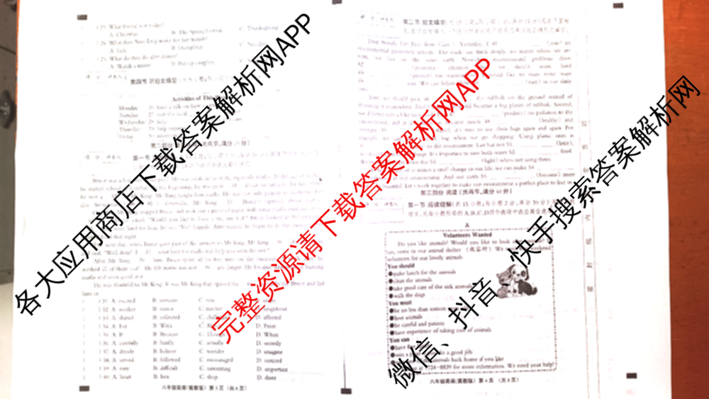 思博 河北省2025~2026学年八年级第一学期期末教学质量检测各科答案及试卷（9科全）英语试题