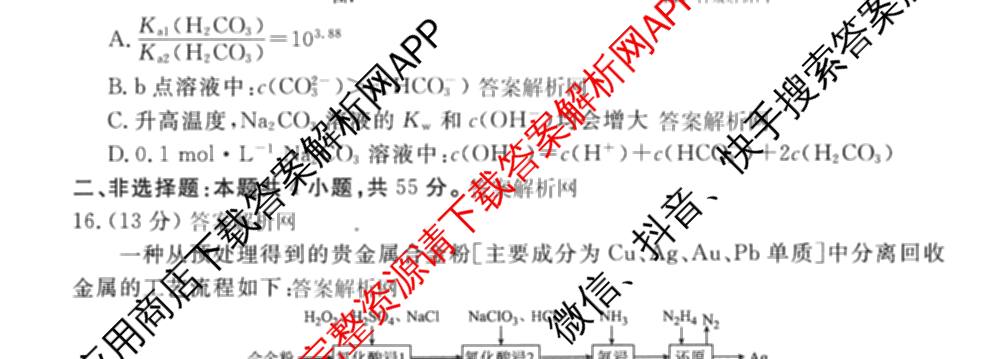 衡水金卷先享题夯基卷 2026年普通高等学校招生全国统一考试模拟 (一)1试卷及答案汇总: 含政治、物理(Q)、地理(MH)试卷解析化学试题