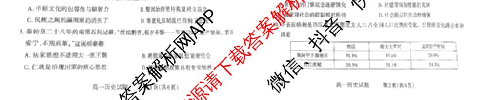 三重教育山西省2025-2026学年高一选科调研检测(12月)各科答案及试卷（含化学、政治、英语等9份）历史试题