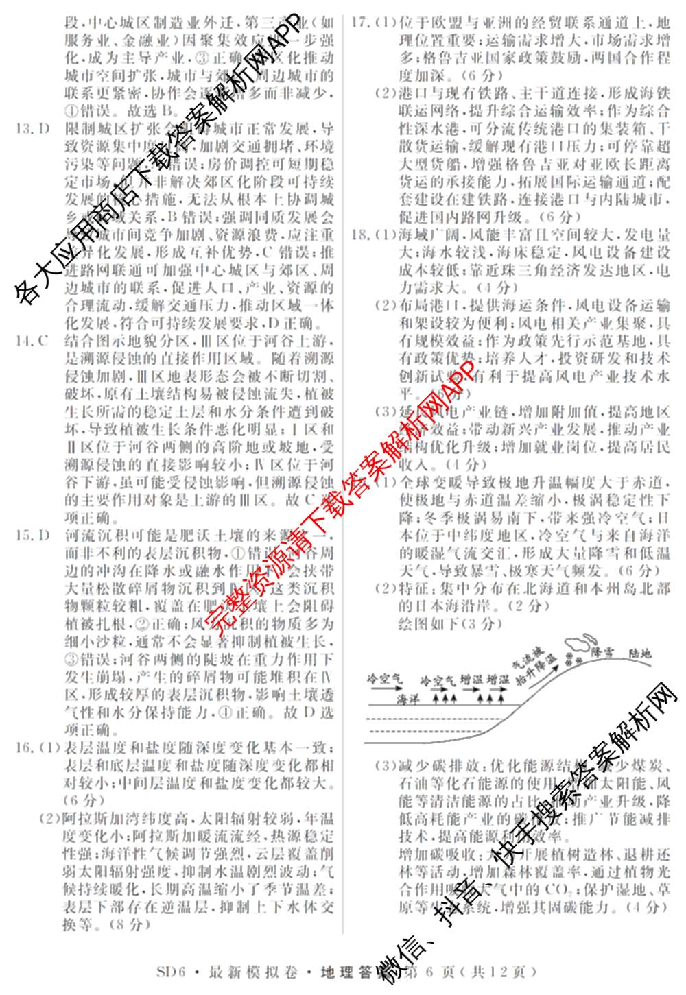 2026年普通高等学校招生统一考试最新模拟卷(三)3各科答案及试卷(已更新生物(HB6) 物理(HN6) 生物(SD6)等40份)地理答案