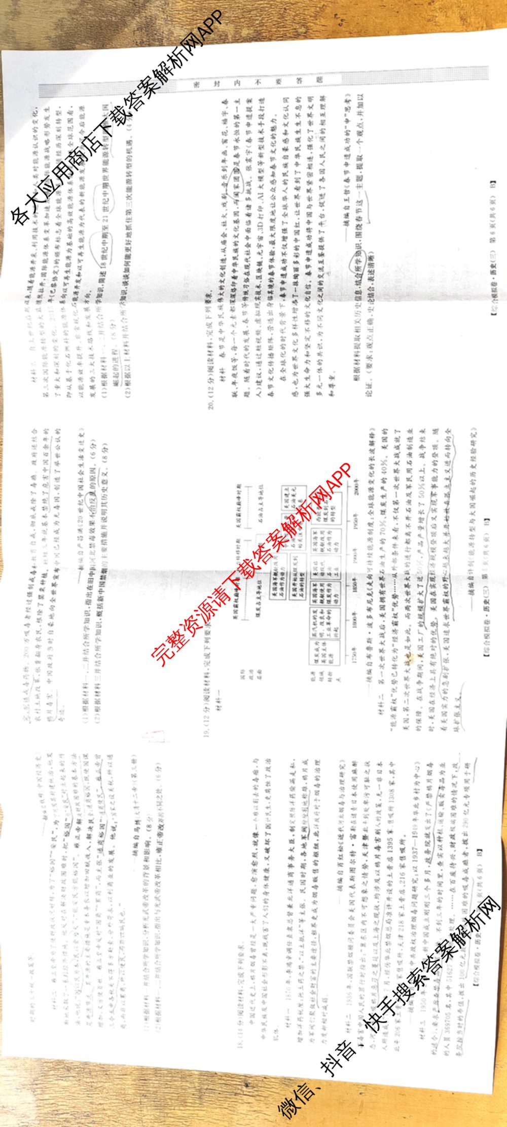 2026普通高等学校招生全国统一考试综合模拟卷(三)3各科答案及试卷（含地理(F)、化学(B)、生物(B)等）历史试题
