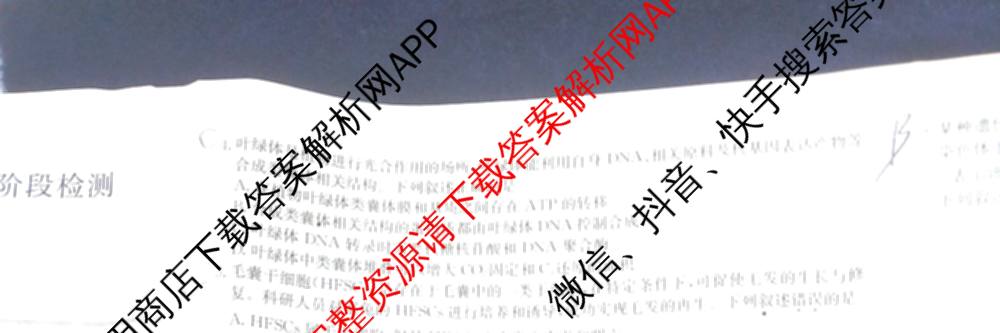 耀正文化2026届高三年级12月名校阶段检测试卷及答案汇总（含日语 数学 地理等10份）生物试题