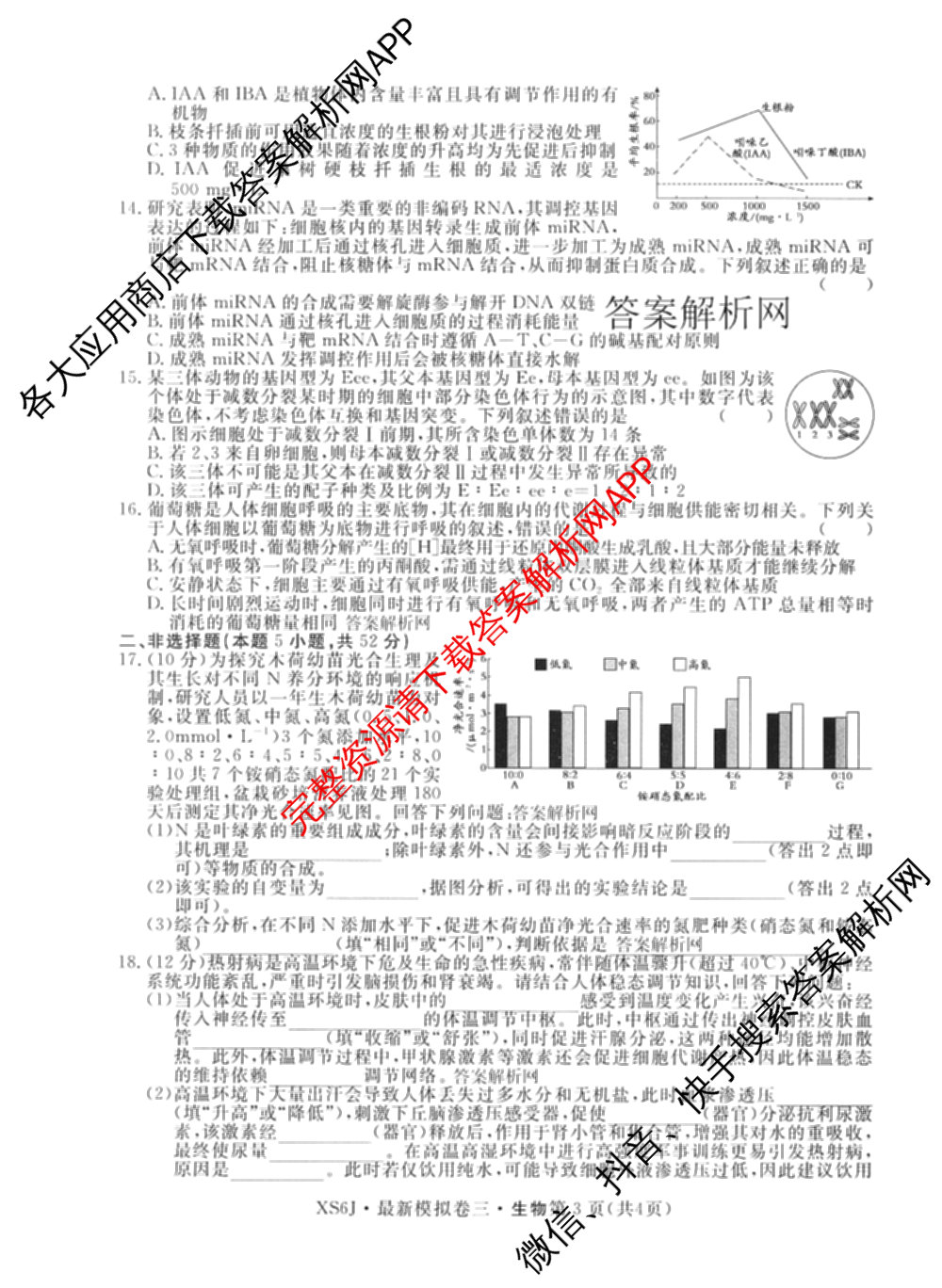 2026年普通高等学校招生统一考试最新模拟卷(三)3各科答案及试卷(已更新生物(HB6) 物理(HN6) 生物(SD6)等40份)生物试题