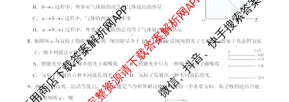 新疆实验中学2024-2025学年第二学期高二年级期末考试各科答案及试卷（含化学 政治 语文等9份）物理试题