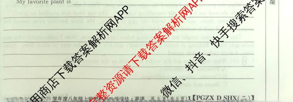 晋城市八年级上学期长标期中（含物理(R)、地理(XJB)、数学(HSD)等）英语试题