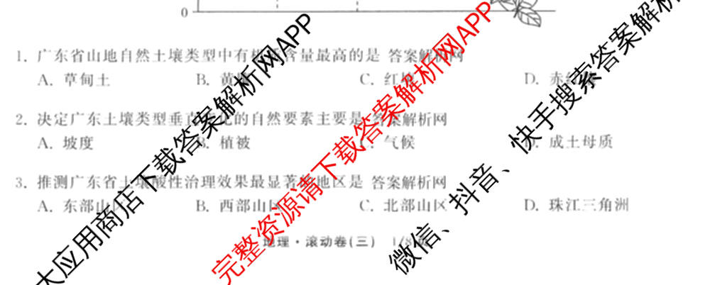 衡中同卷2025-2026学年度高三复滚动卷(三)3试卷及答案汇总（含地理(JY) 物理(HJ) 生物(DS)等21份）地理试题