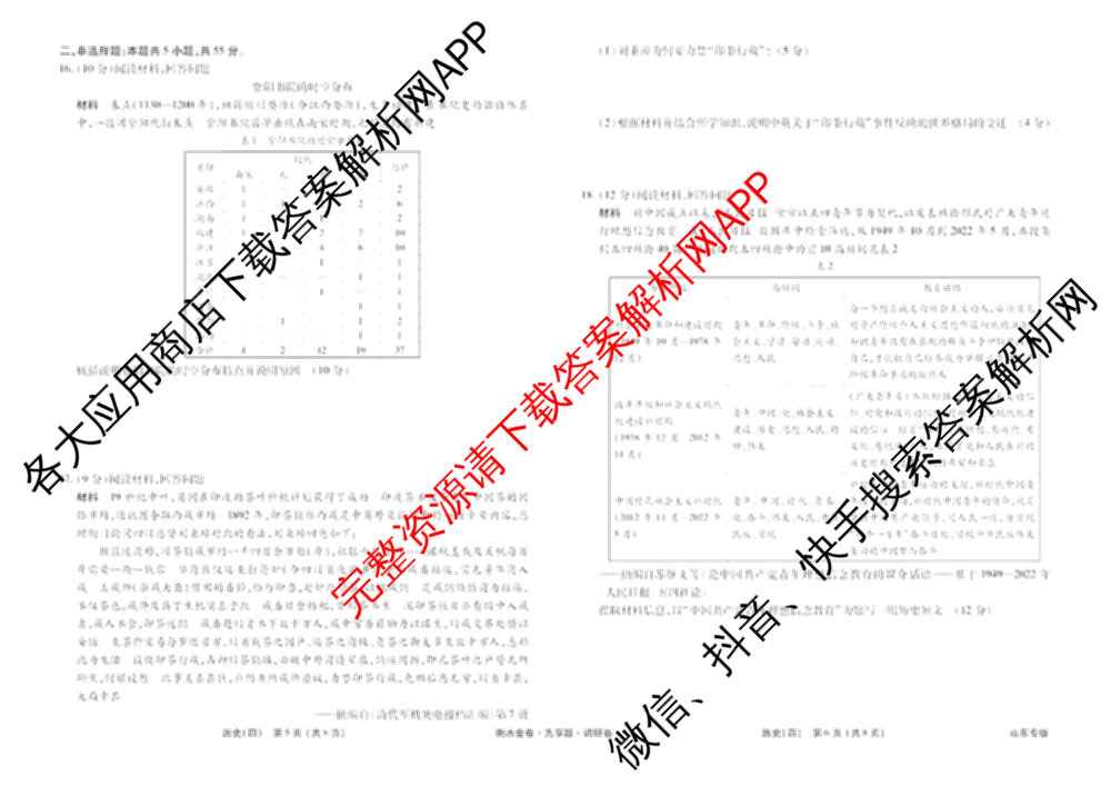衡水金卷先享题调研卷2026年普通高等学校招生全国统一考试模拟试题(四)4(已更新生物(山东专版) 理综 历史(JS)等91份)历史试题