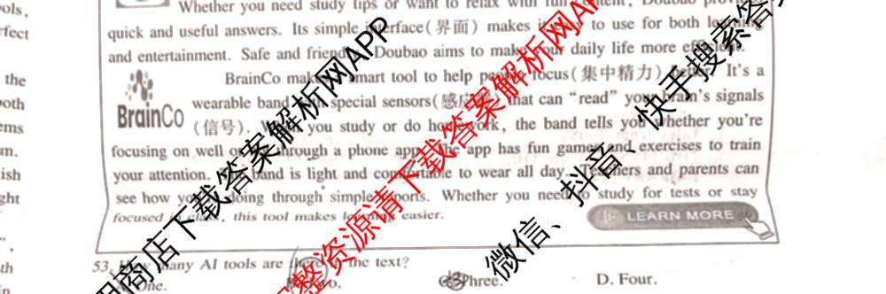 X-22025年陕西省初中学业水平考试信息卷[试卷类型A]（含数学 道德与法治 英语等7份）英语试题