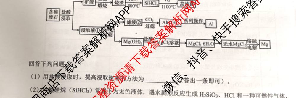 马鞍山市2024~2025学年第二学期期末教学质量监测高一各科答案及试卷: 含英语、地理、物理试卷解析化学试题