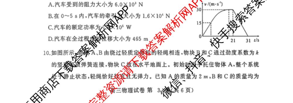 湖北省2025年秋季黄冈市部分高中高三年级期中考试试卷及答案汇总: 含数学、化学、历史试卷解析物理试题