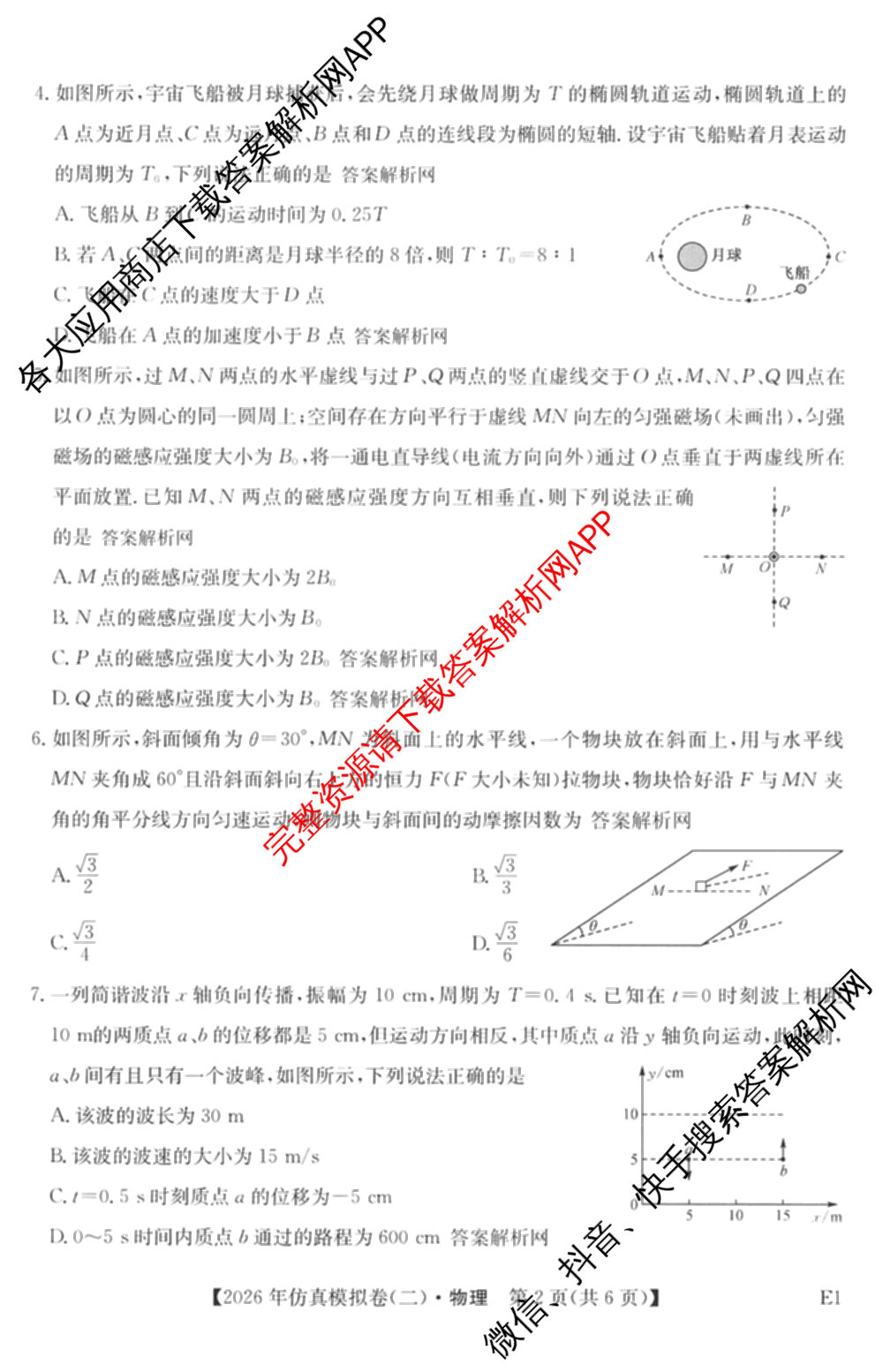 2026年全国高考仿真模拟卷(二)2: 含地理(E1) 生物(安徽) 物理(E1)试卷解析物理试题